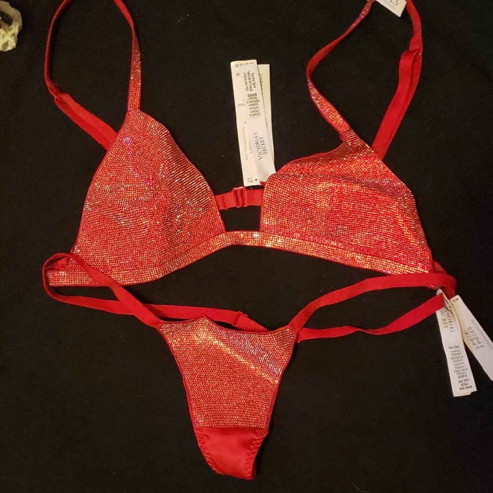 Victoria's Secret Glittering Red Intimate Set